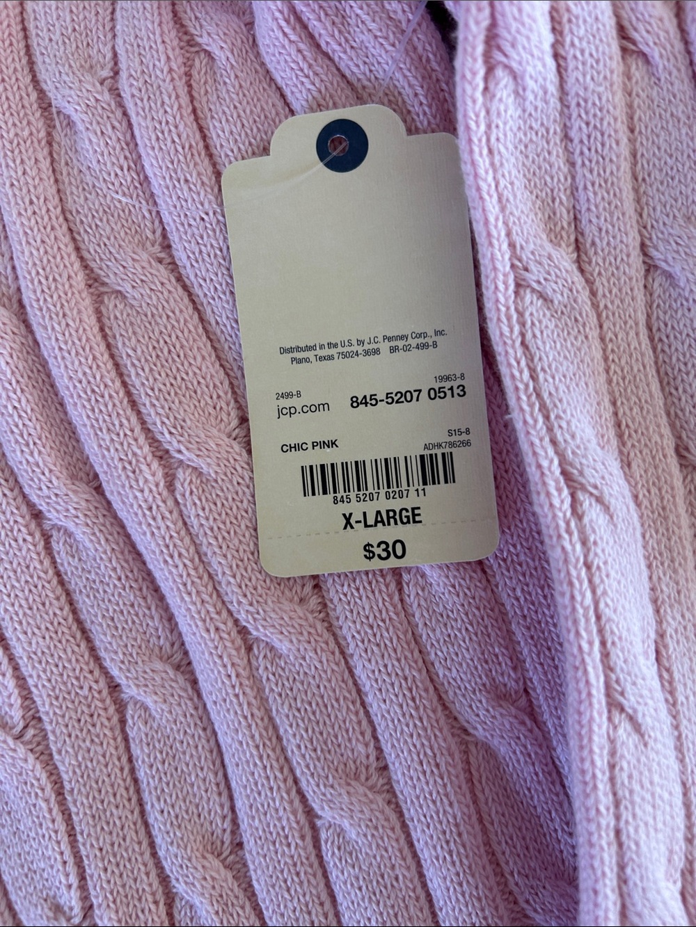 jcpenney Chic Pink Cable-Knit Crewneck Sweater